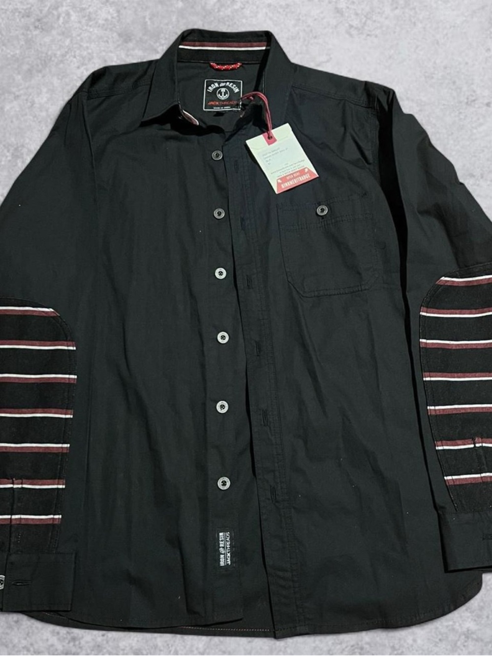 IRON and Resin x Jackthreads Men's Union Shirt In Black size Medium NWT
